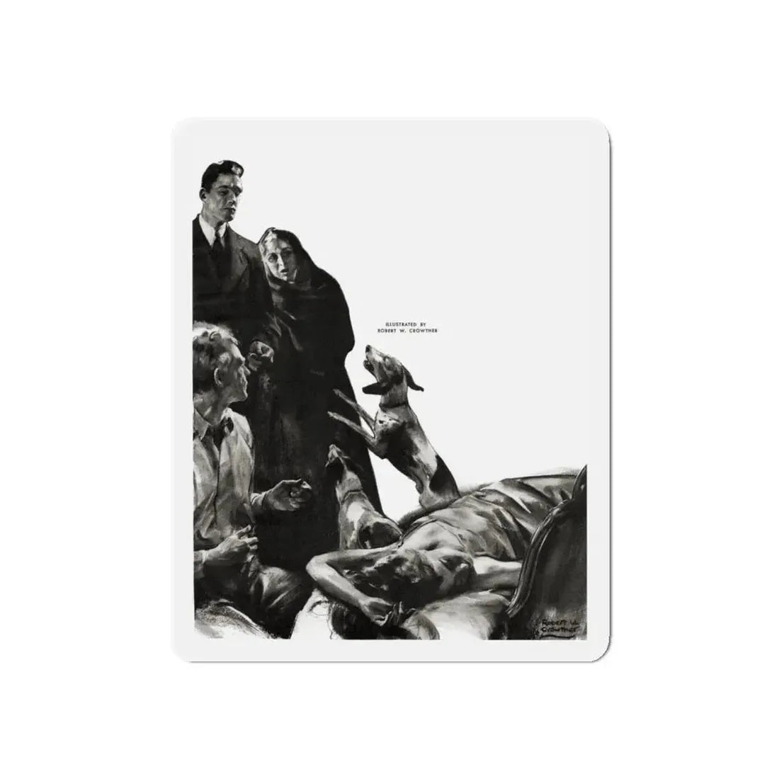 Night Call, Cosmopolitan, June 1939 (Magazine Illustration) Refrigerator Magnet 6 Inch - The Sticker Space