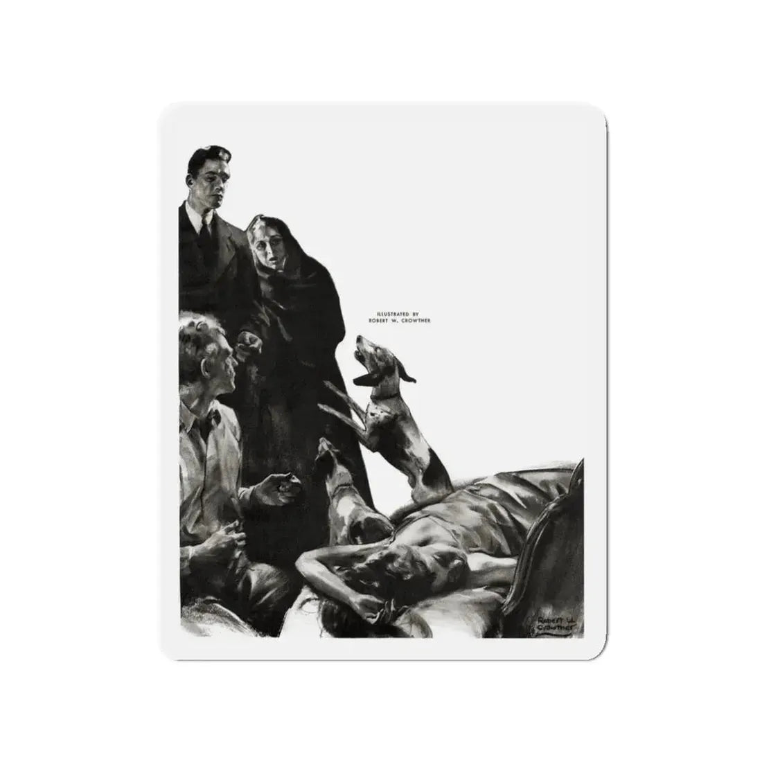 Night Call, Cosmopolitan, June 1939 (Magazine Illustration) Refrigerator Magnet - The Sticker Space