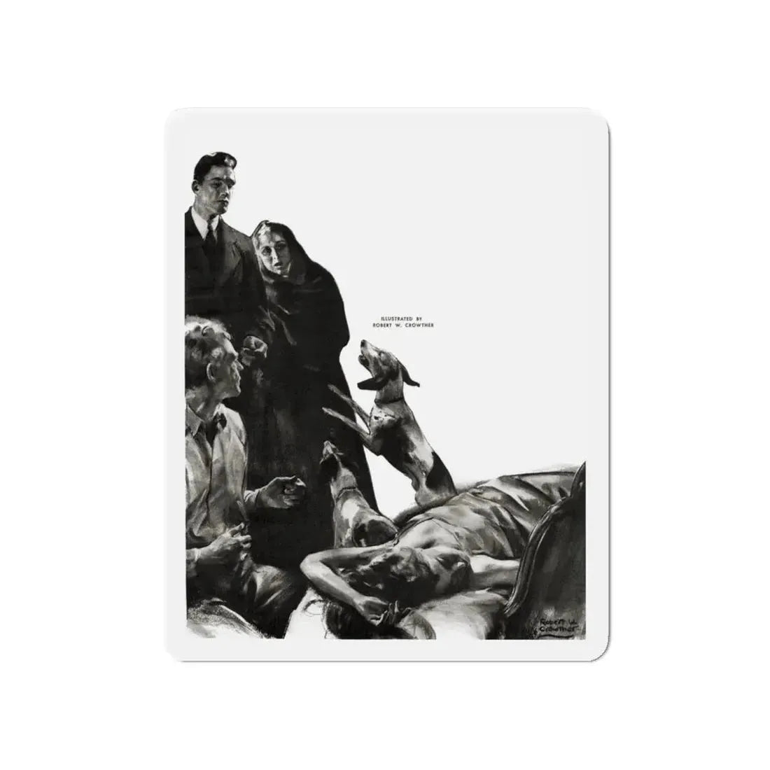 Night Call, Cosmopolitan, June 1939 (Magazine Illustration) Refrigerator Magnet - The Sticker Space