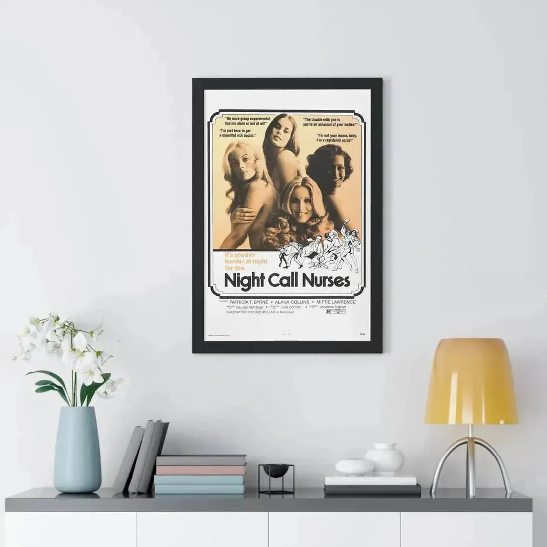 NIGHT CALL NURSES 1972 - Framed Movie Poster - The Sticker Space