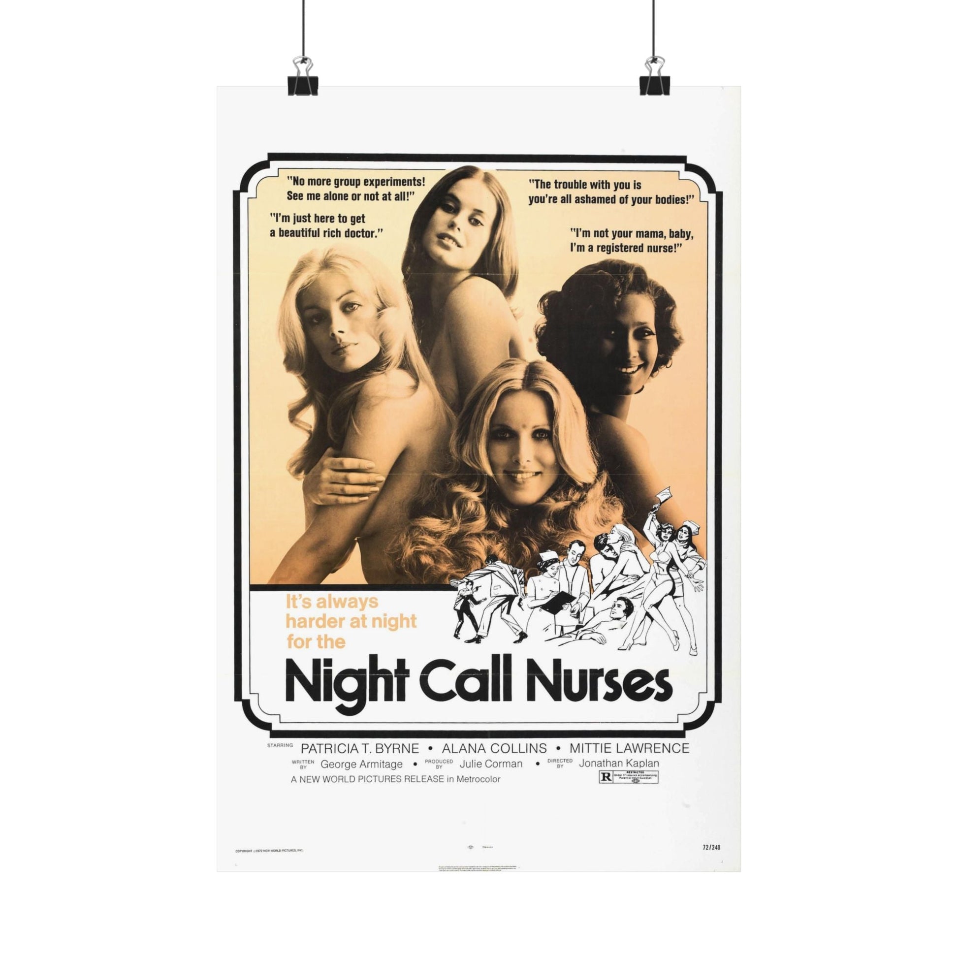 NIGHT CALL NURSES 1972 - Paper Movie Poster-12″ x 18″-The Sticker Space