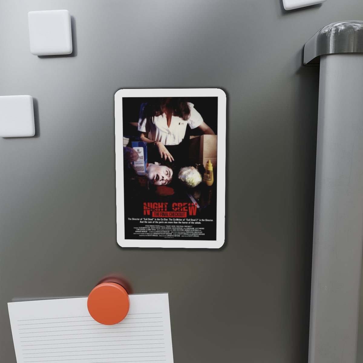 NIGHT CREW THE FINAL CHECKOUT (INTRUDER) 1989 Movie Poster - Refrigerator Magnet-The Sticker Space