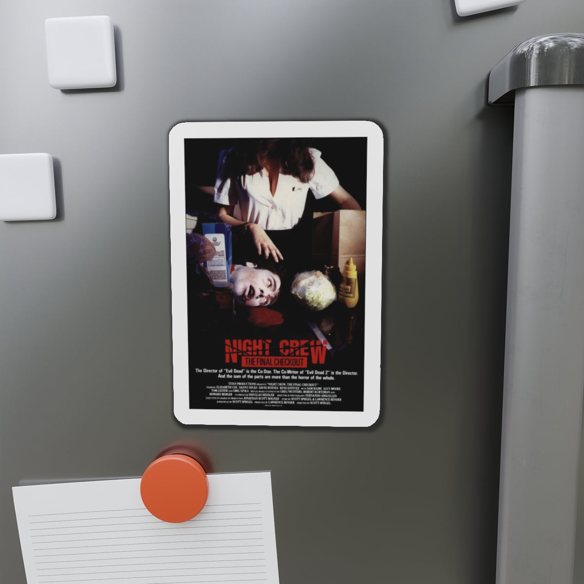 NIGHT CREW THE FINAL CHECKOUT (INTRUDER) 1989 Movie Poster - Refrigerator Magnet-The Sticker Space