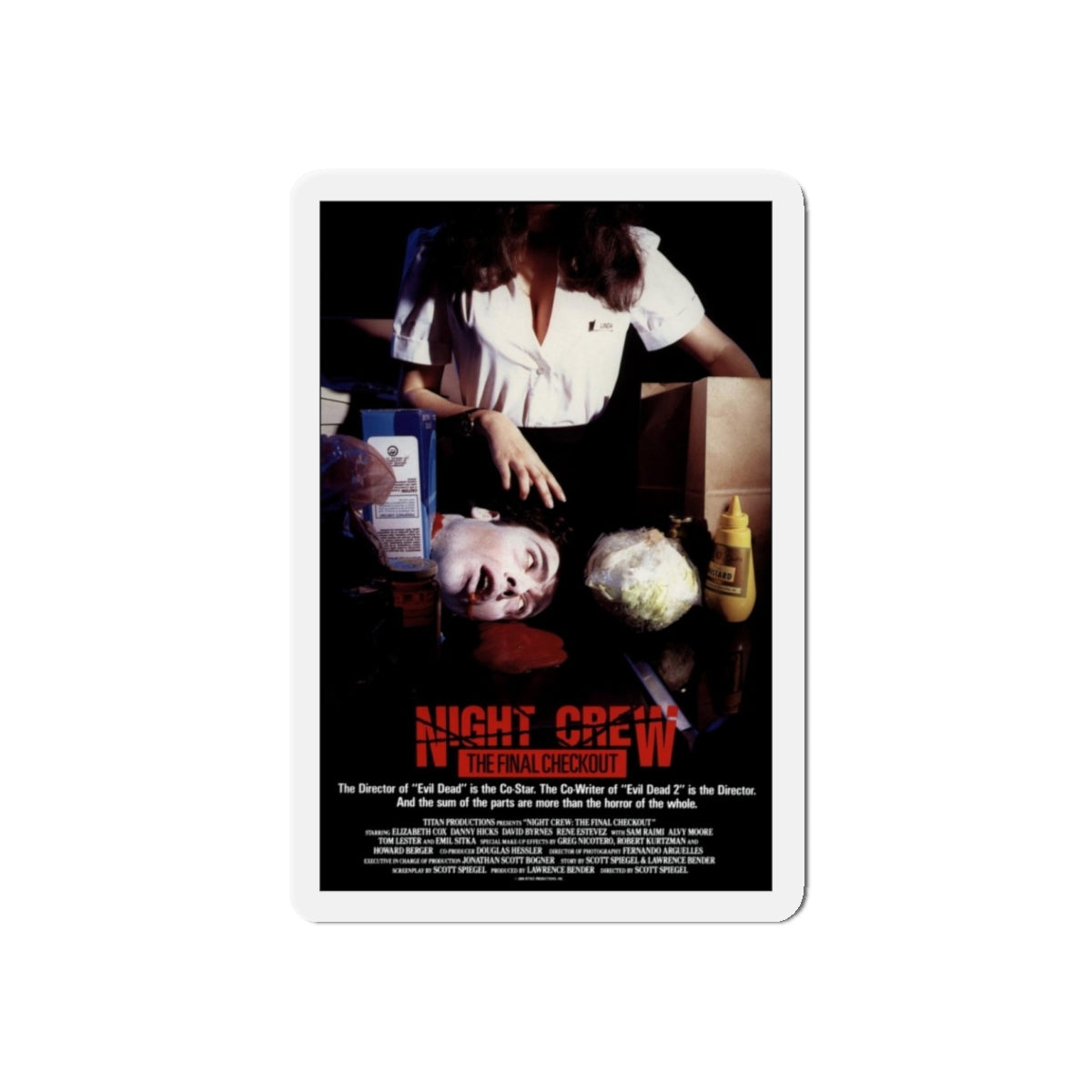 NIGHT CREW THE FINAL CHECKOUT (INTRUDER) 1989 Movie Poster - Refrigerator Magnet-4" x 4"-The Sticker Space