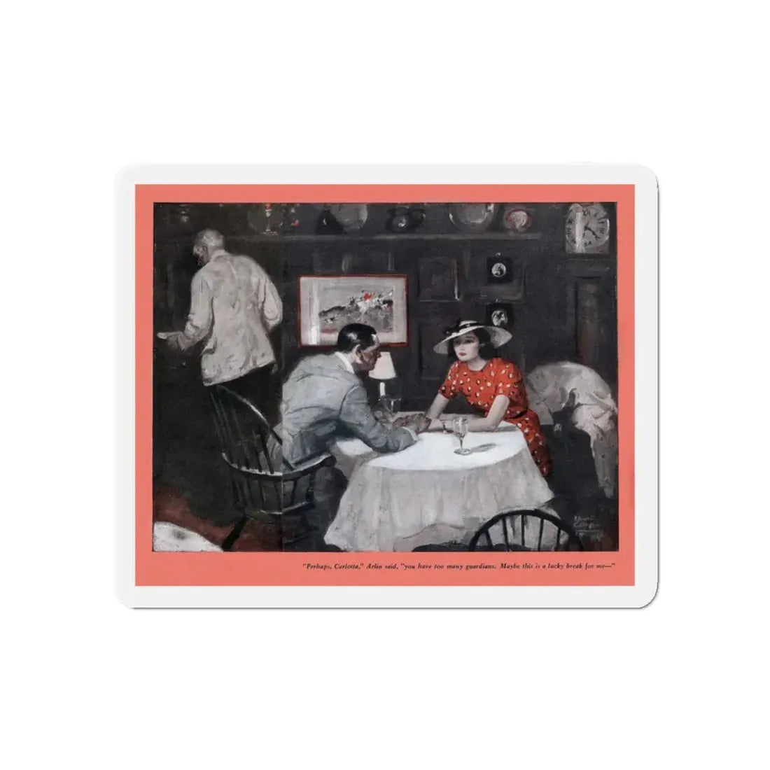 Night-desk Daddies (1), The American Magazine, December 1936 (Magazine Illustration) Refrigerator Magnet 5 Inch - The Sticker Space