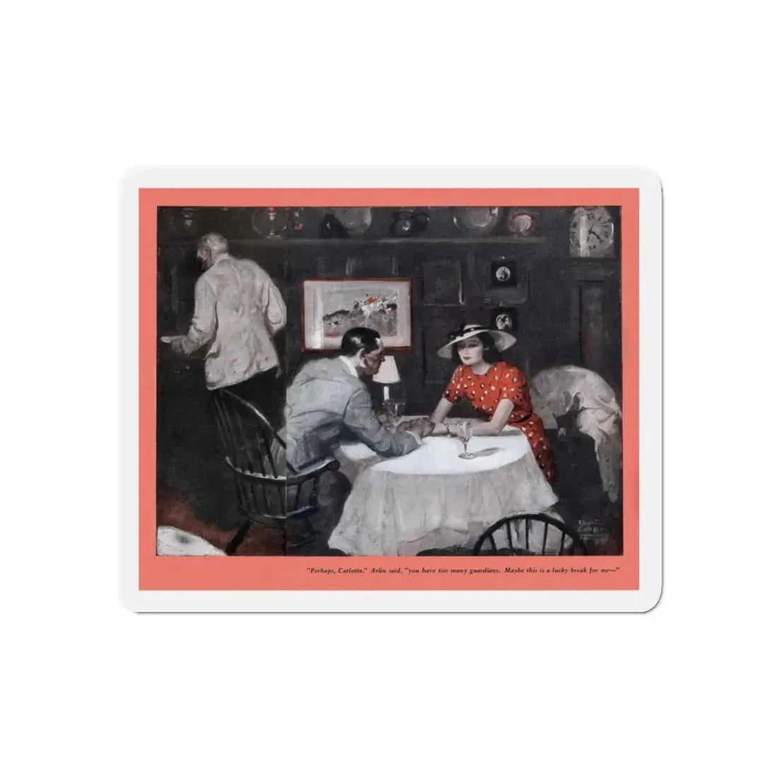 Night-desk Daddies (1), The American Magazine, December 1936 (Magazine Illustration) Refrigerator Magnet 6 Inch - The Sticker Space