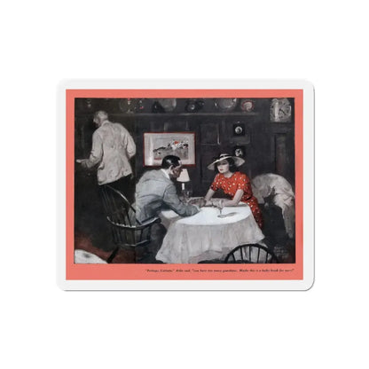 Night-desk Daddies (1), The American Magazine, December 1936 (Magazine Illustration) Refrigerator Magnet 6 Inch - The Sticker Space