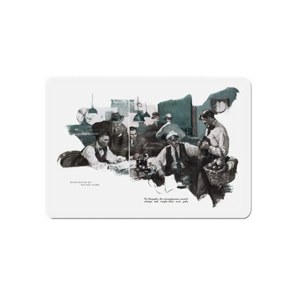 Night-desk Daddies (2), The American Magazine, December 1936 (Magazine Illustration) Refrigerator Magnet 6 Inch - The Sticker Space