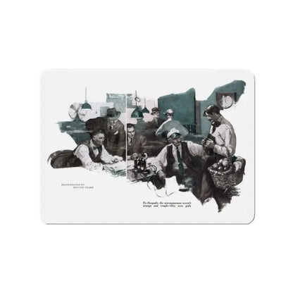 Night-desk Daddies (2), The American Magazine, December 1936 (Magazine Illustration) Refrigerator Magnet - The Sticker Space