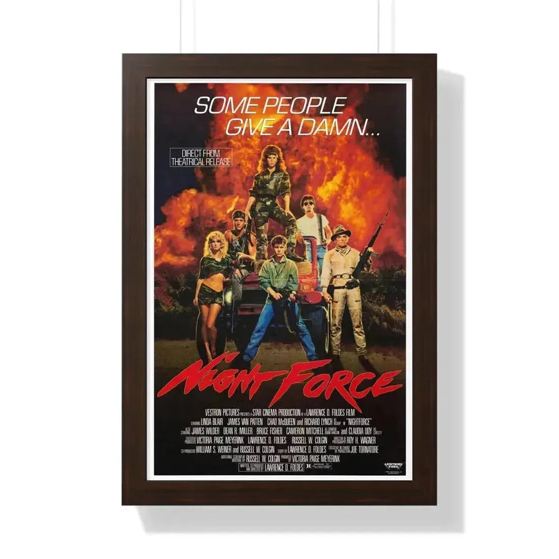 NIGHT FORCE 1987 - Framed Movie Poster 16″ x 24″ Walnut - The Sticker Space