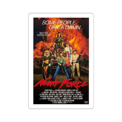 NIGHT FORCE 1987 Movie Poster - STICKER Vinyl Kiss-Cut Decal 4 Inch White - The Sticker Space