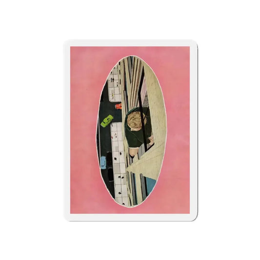 Night Fright (2), Cosmopolitan, November 1953 (Magazine Illustration) Refrigerator Magnet 6 Inch - The Sticker Space