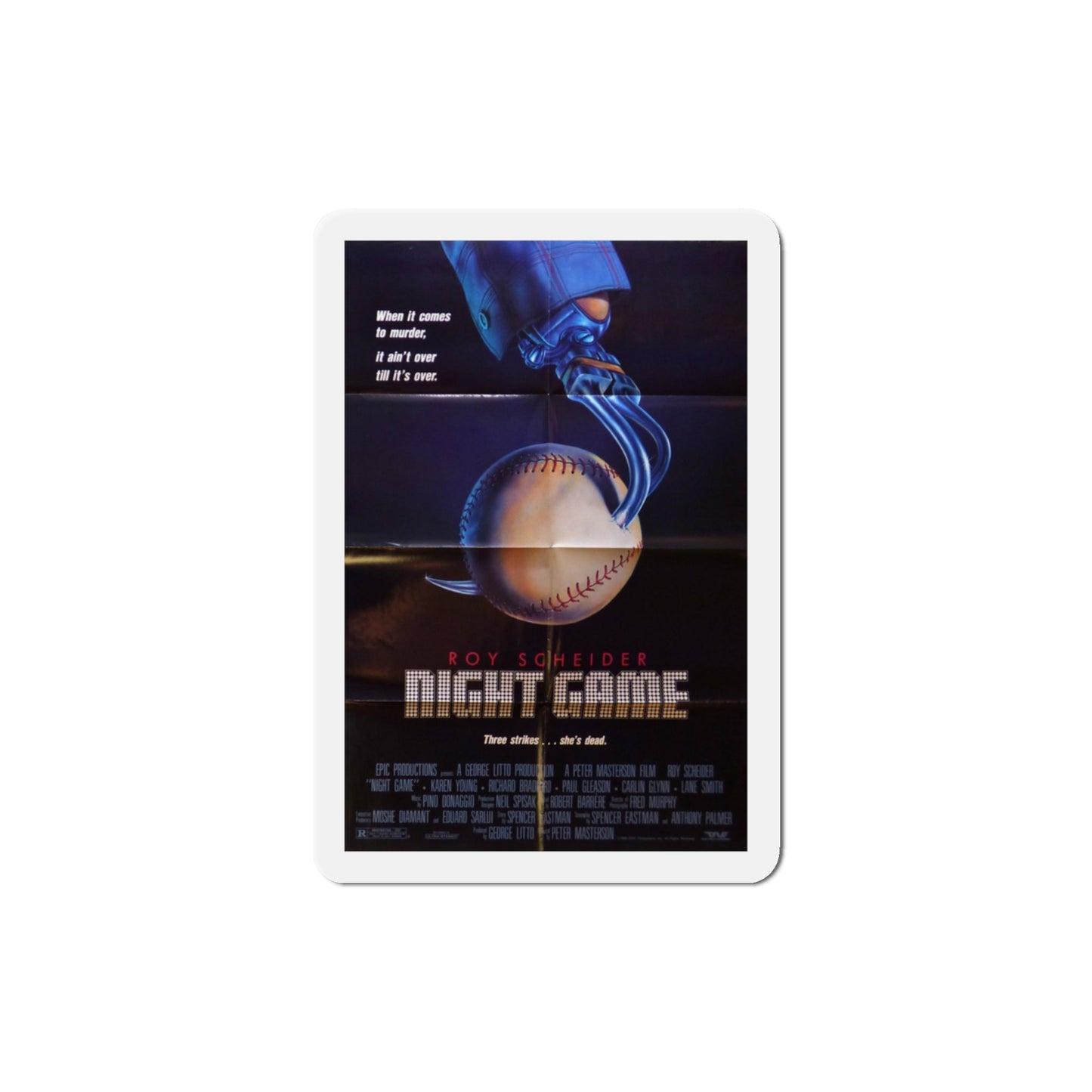 Night Game 1989 Movie Poster Die-Cut Magnet-3" x 3"-The Sticker Space