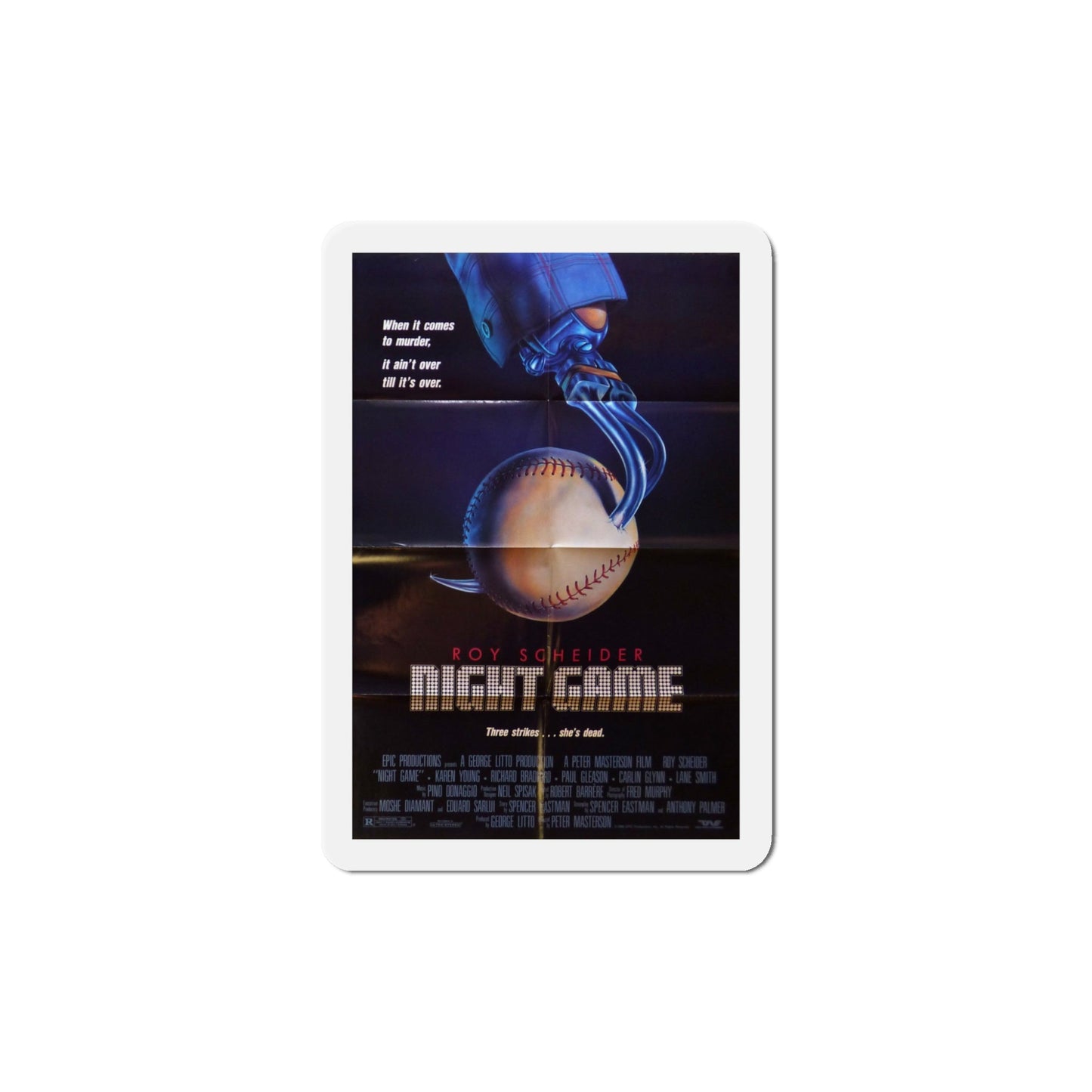 Night Game 1989 Movie Poster Die-Cut Magnet-5" x 5"-The Sticker Space