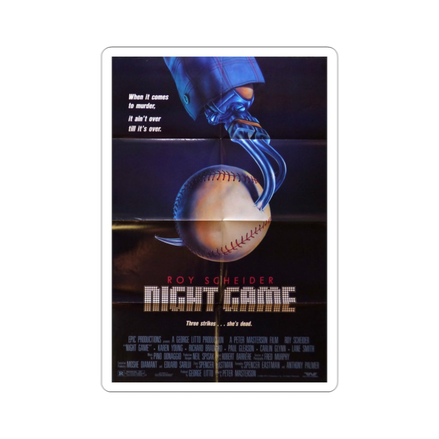 Night Game 1989 Movie Poster STICKER Vinyl Die-Cut Decal-2 Inch-The Sticker Space