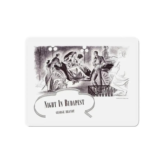 Night In Budapest, Scribner's Magazine, February 1938 (Magazine Illustration) Refrigerator Magnet 6 Inch - The Sticker Space