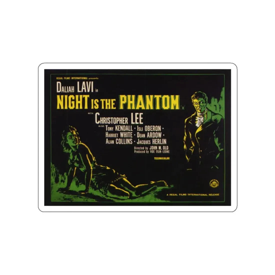 NIGHT IS THE PHANTOM (THE WHIP AND THE BODY) 1963 Movie Poster STICKER Vinyl Die-Cut Decal - The Sticker Space