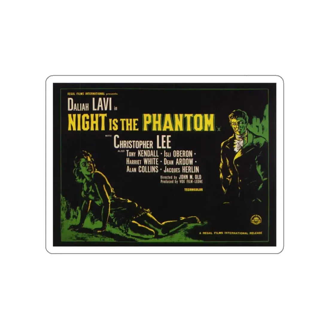 NIGHT IS THE PHANTOM (THE WHIP AND THE BODY) 1963 Movie Poster STICKER Vinyl Die-Cut Decal - The Sticker Space