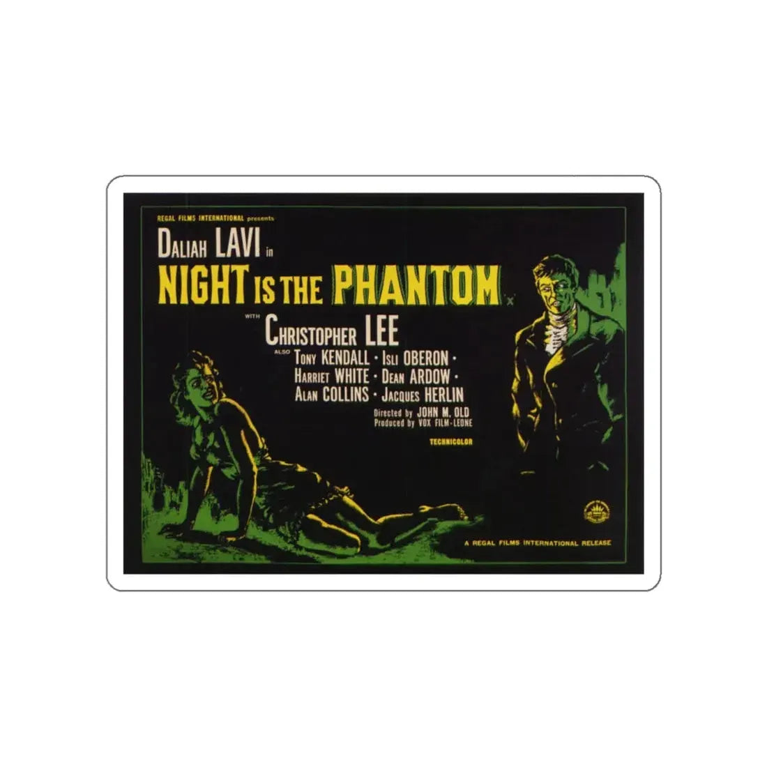 NIGHT IS THE PHANTOM (THE WHIP AND THE BODY) 1963 Movie Poster STICKER Vinyl Die-Cut Decal - The Sticker Space