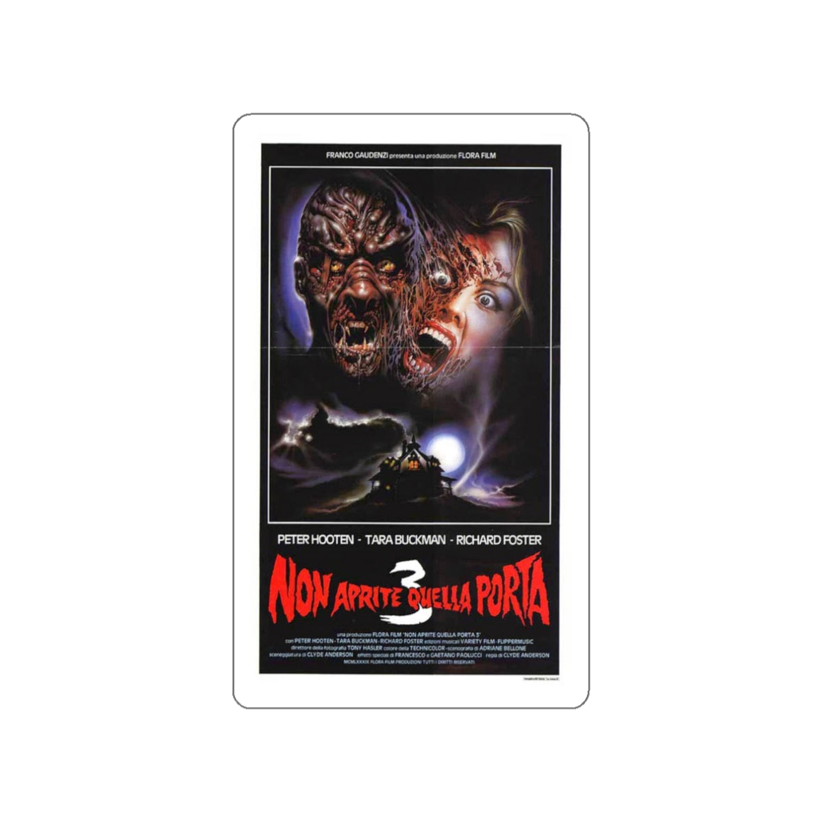 NIGHT KILLER 1990 Movie Poster STICKER Vinyl Die-Cut Decal-White-The Sticker Space