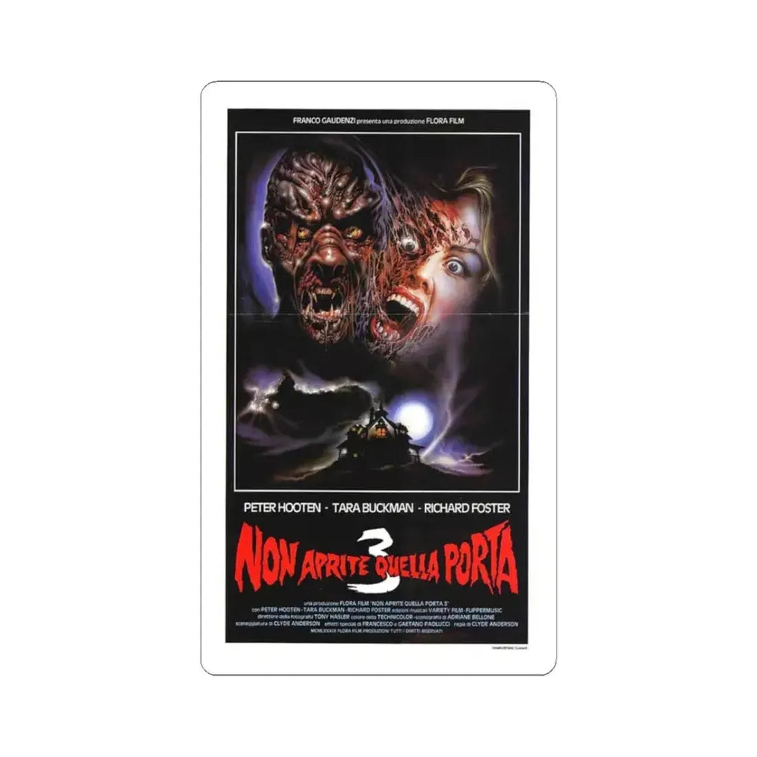 NIGHT KILLER 1990 Movie Poster - STICKER Vinyl Kiss-Cut Decal 3 Inch White - The Sticker Space