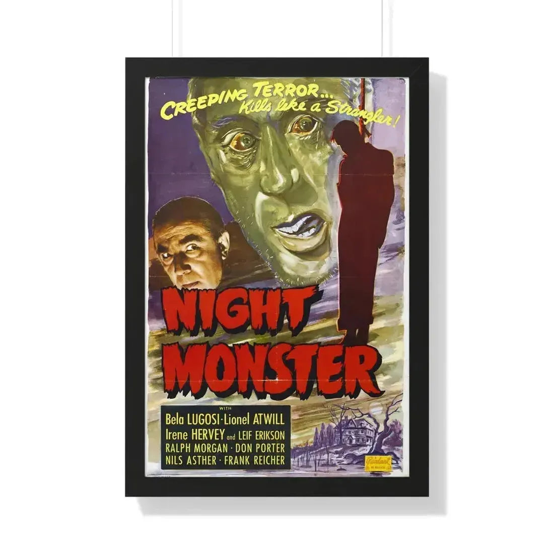 NIGHT MONSTER 1942 - Framed Movie Poster 20" x 30" Black - The Sticker Space