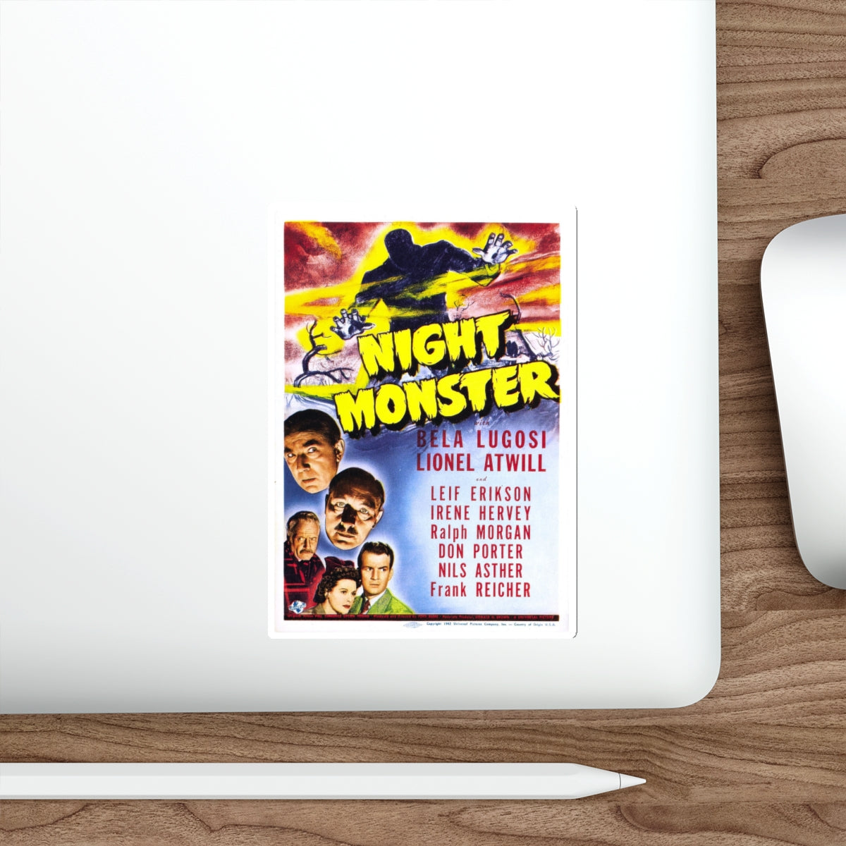 NIGHT MONSTER (2) 1942 Movie Poster STICKER Vinyl Die-Cut Decal-The Sticker Space