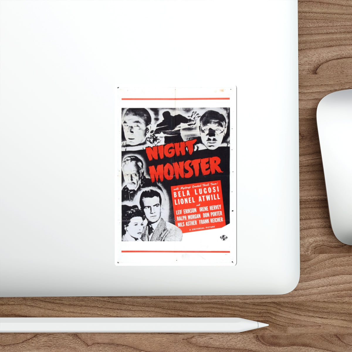 NIGHT MONSTER (3) 1942 Movie Poster STICKER Vinyl Die-Cut Decal-The Sticker Space