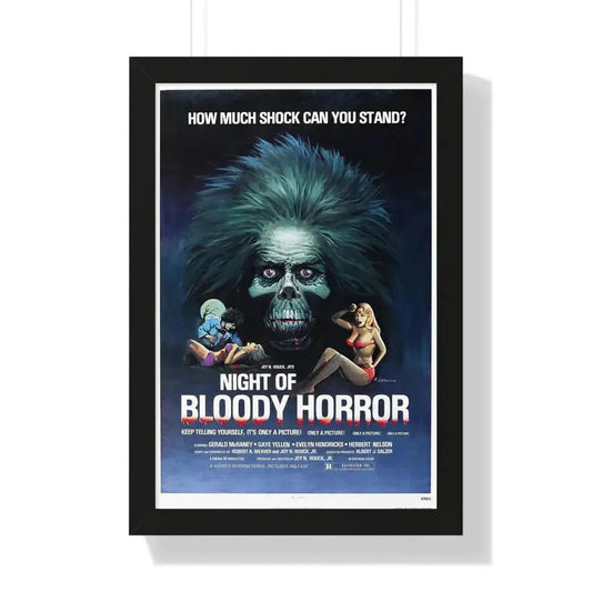 NIGHT OF BLOODY HORROR 1969 - Framed Movie Poster 16″ x 24″ Black - The Sticker Space