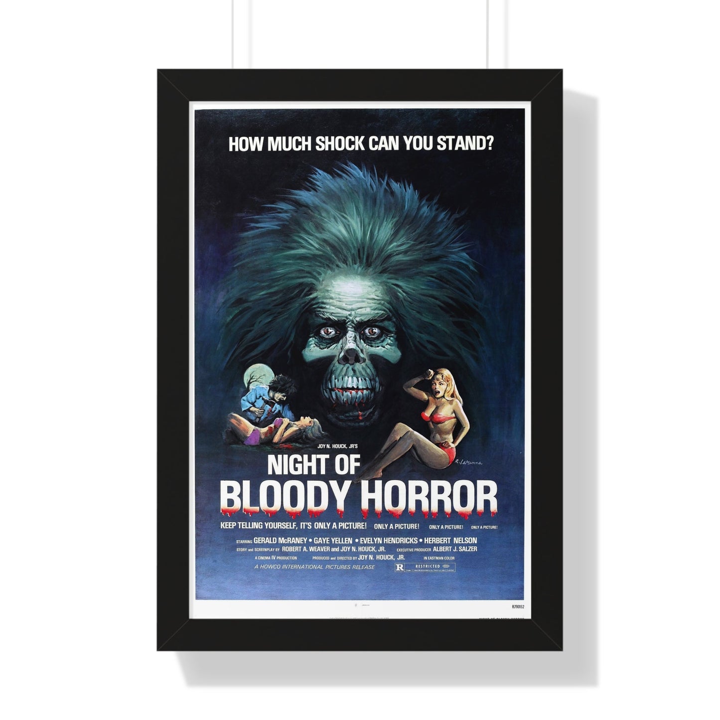 NIGHT OF BLOODY HORROR 1969 - Framed Movie Poster-16″ x 24″-The Sticker Space