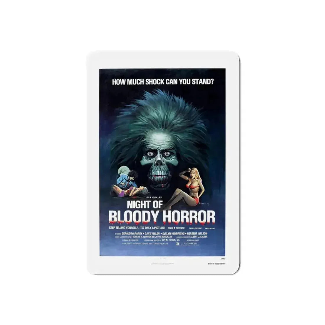 NIGHT OF BLOODY HORROR 1969 Movie Poster - Refrigerator Magnet 4 Inch Die-Cut - The Sticker Space