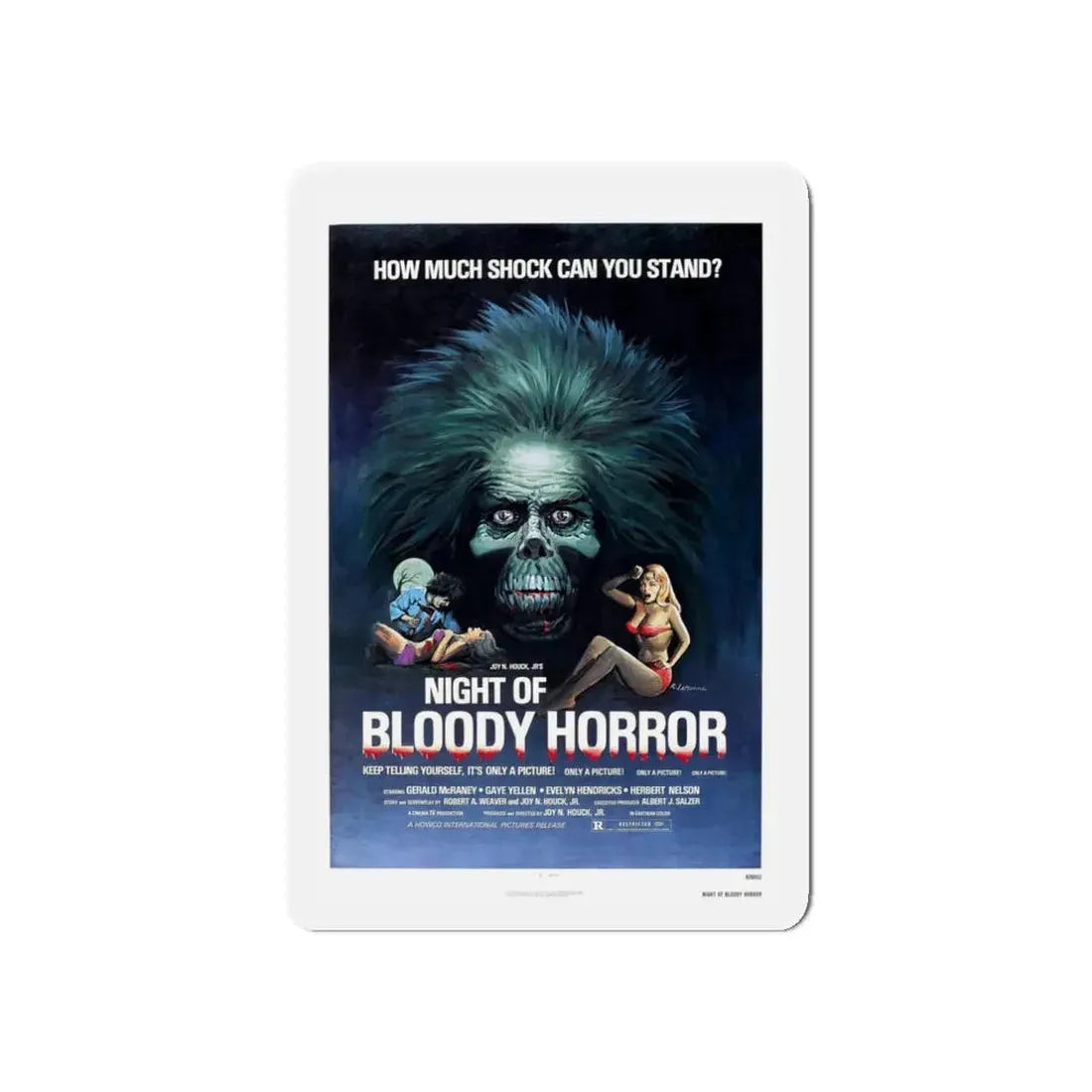 NIGHT OF BLOODY HORROR 1969 Movie Poster - Refrigerator Magnet - The Sticker Space