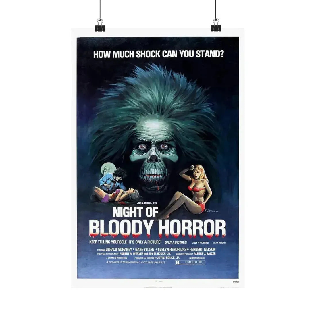NIGHT OF BLOODY HORROR 1969 - Paper Movie Poster 12″ x 18″ Matte - The Sticker Space