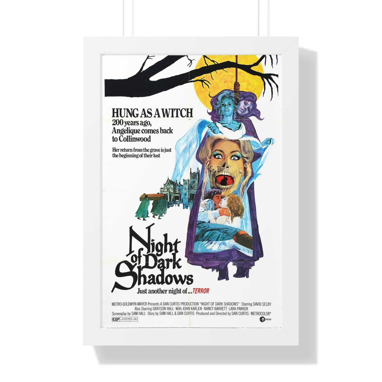 NIGHT OF DARK SHADOWS 1971 - Framed Movie Poster-16″ x 24″-The Sticker Space