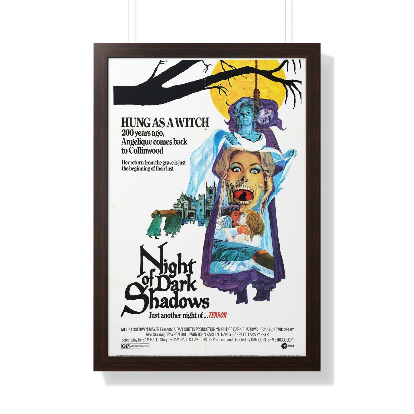 NIGHT OF DARK SHADOWS 1971 - Framed Movie Poster-20" x 30"-The Sticker Space