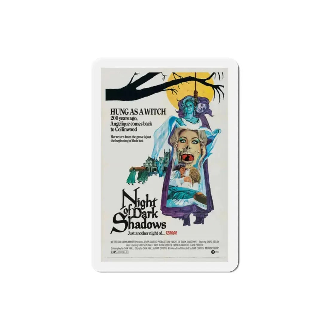 Night of Dark Shadows 1971 Movie Poster Refrigerator Magnet 2 Inch - The Sticker Space