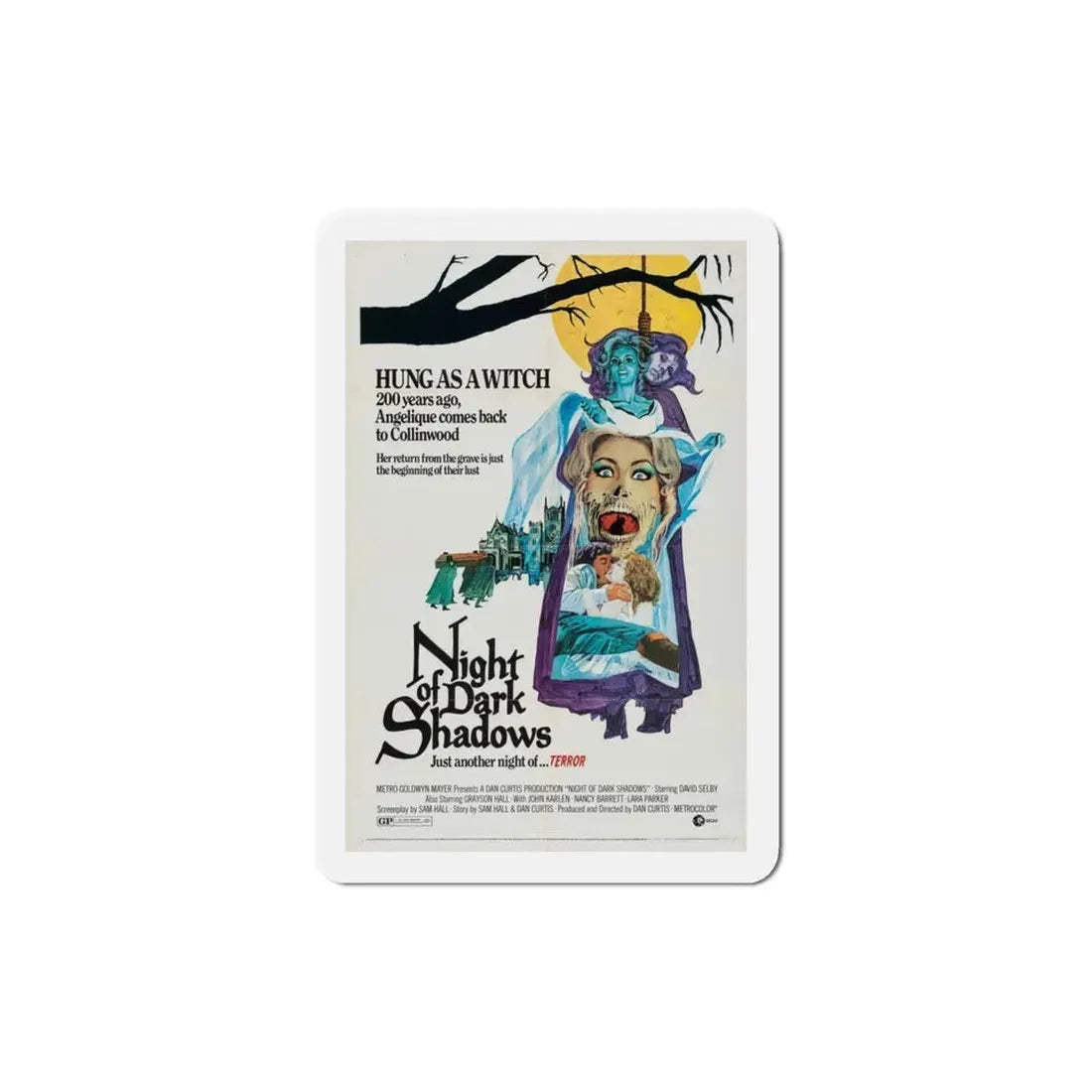 Night of Dark Shadows 1971 Movie Poster Refrigerator Magnet 3 Inch - The Sticker Space