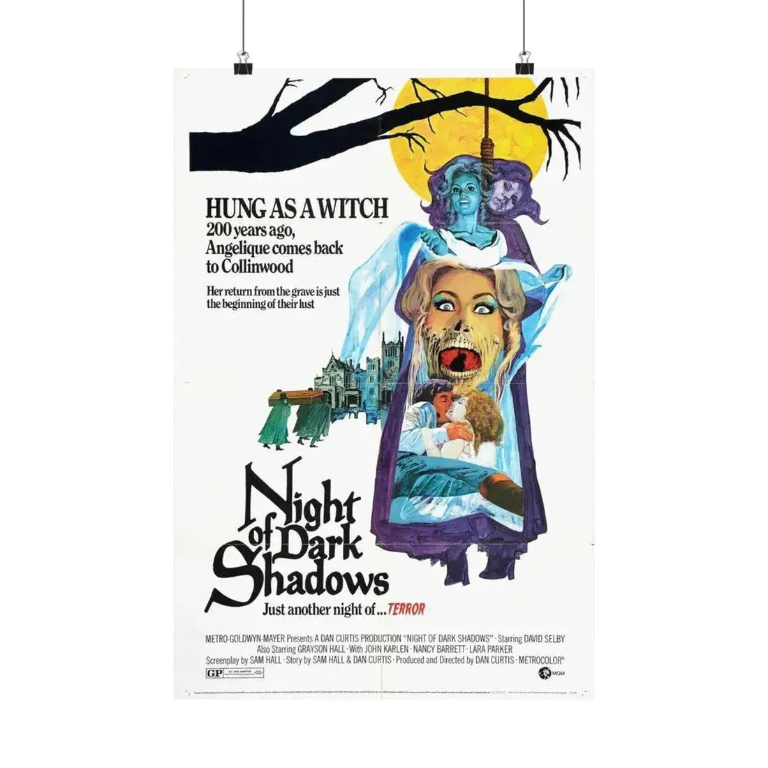 NIGHT OF DARK SHADOWS 1971 - Paper Movie Poster 16″ x 24″ Matte - The Sticker Space