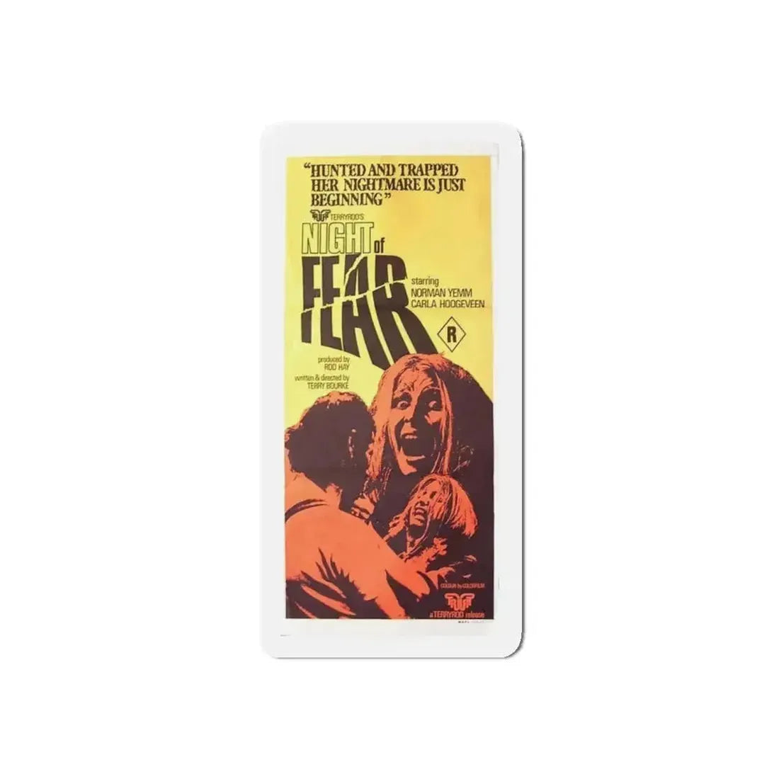 NIGHT OF FEAR 1972 Movie Poster - Refrigerator Magnet 4 Inch Die-Cut - The Sticker Space