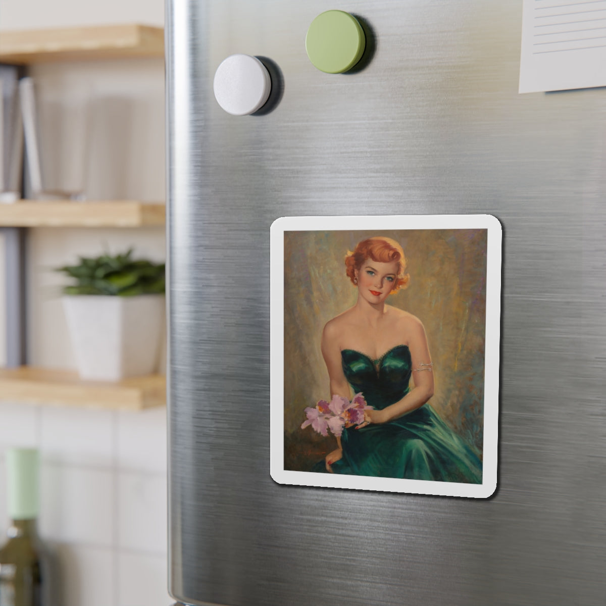 Night of Prom (Magazine Illustration) Refrigerator Magnet-The Sticker Space