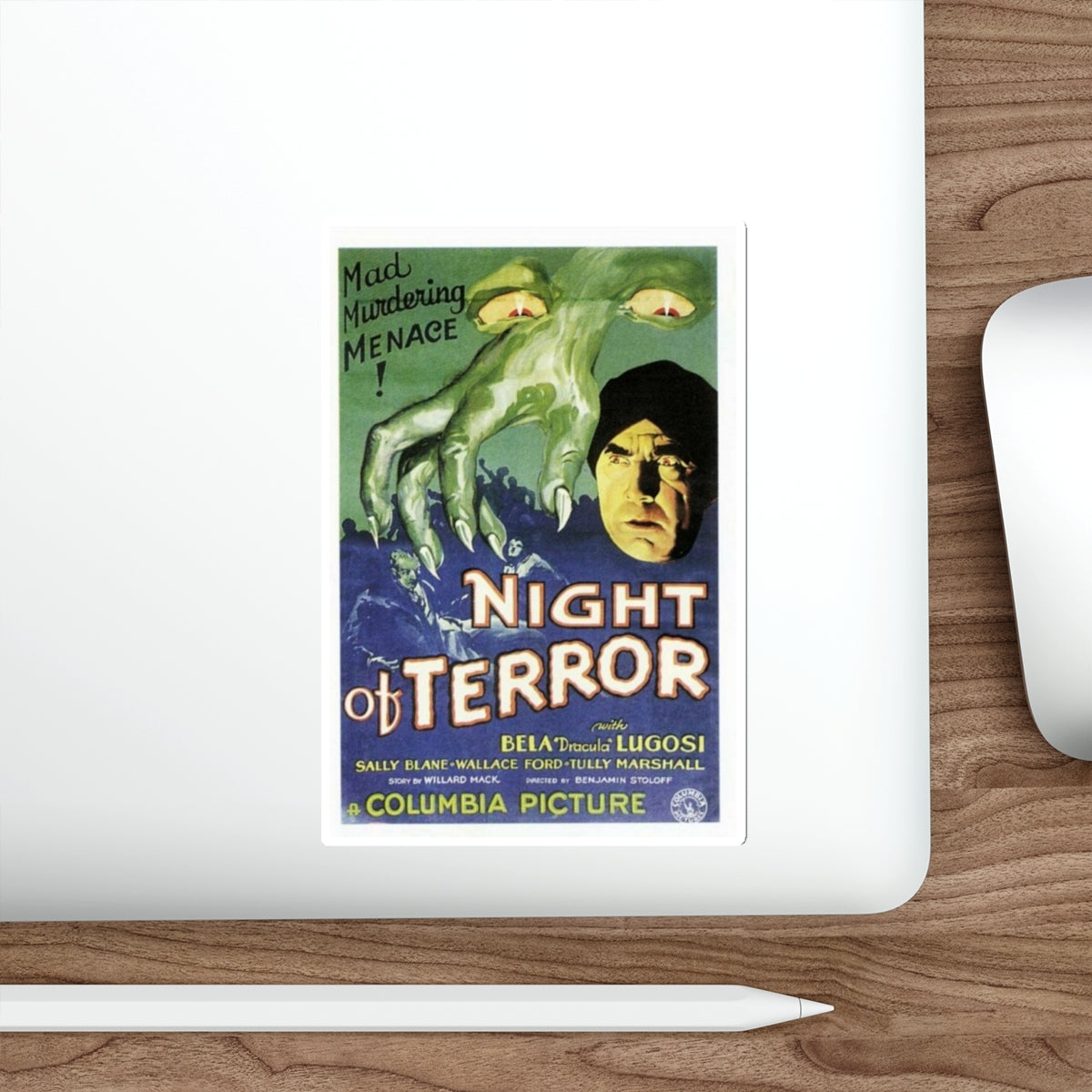 NIGHT OF TERROR 1933 Movie Poster STICKER Vinyl Die-Cut Decal-The Sticker Space