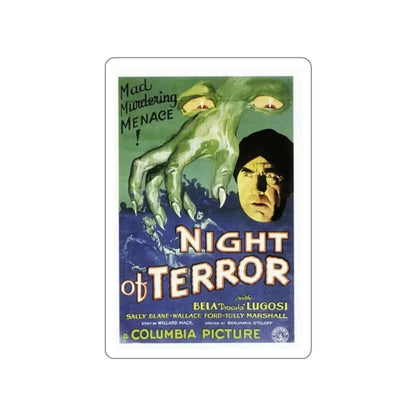 NIGHT OF TERROR 1933 Movie Poster STICKER Vinyl Die-Cut Decal - The Sticker Space