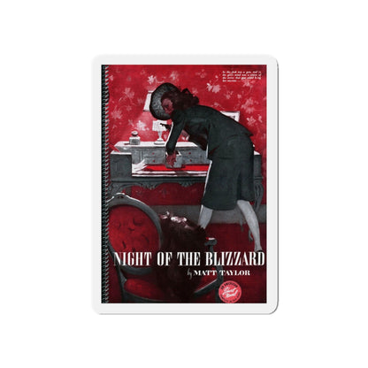 Night Of The Blizzard, The American Magazine, January 1942 (Magazine Illustration) Refrigerator Magnet-5" x 5"-The Sticker Space