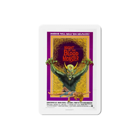Night of the Blood Monster 1972 Movie Poster Refrigerator Magnet 2 Inch - The Sticker Space