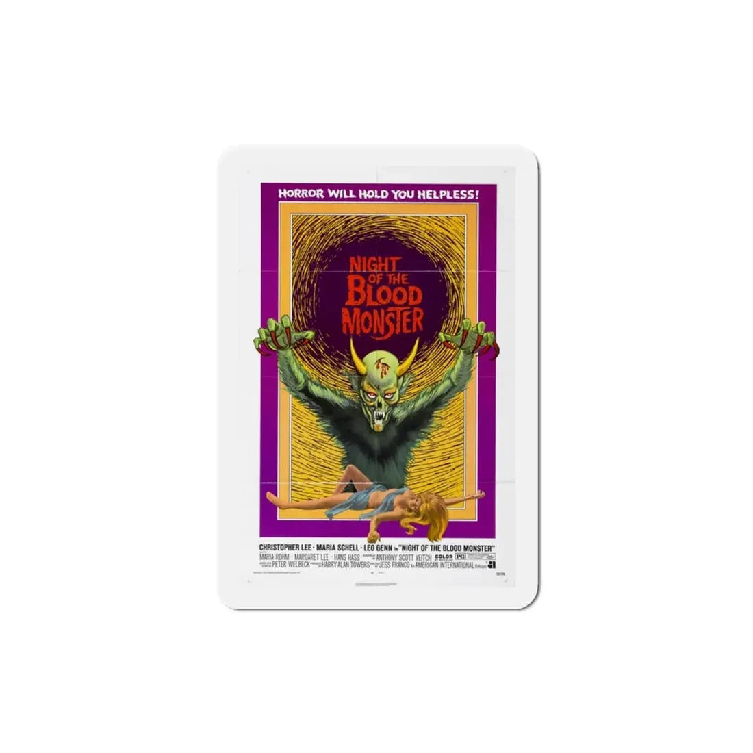 Night of the Blood Monster 1972 Movie Poster Refrigerator Magnet - The Sticker Space