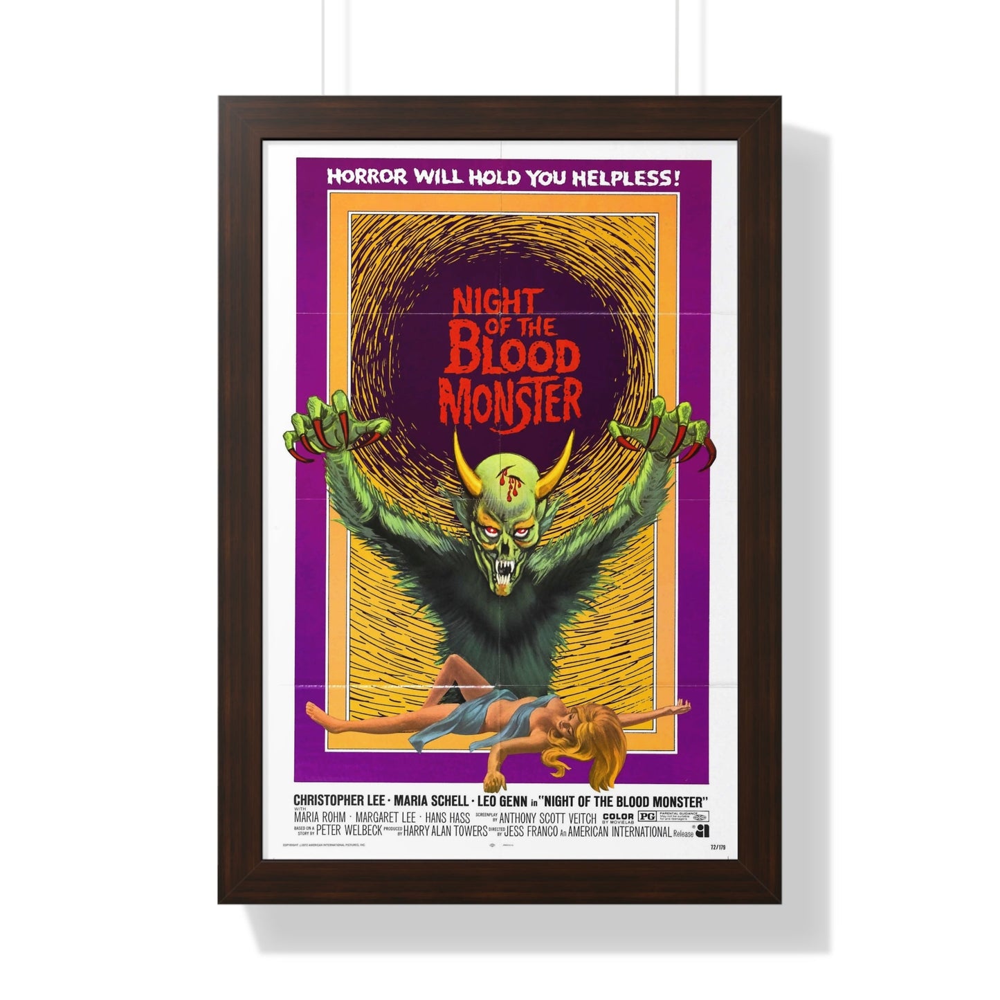 NIGHT OF THE BLOOD MONSTER (the bloody judge) 1970 - Framed Movie Poster-16″ x 24″-The Sticker Space