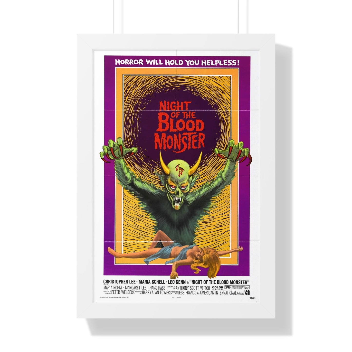 NIGHT OF THE BLOOD MONSTER (the bloody judge) 1970 - Framed Movie Poster-16″ x 24″-The Sticker Space