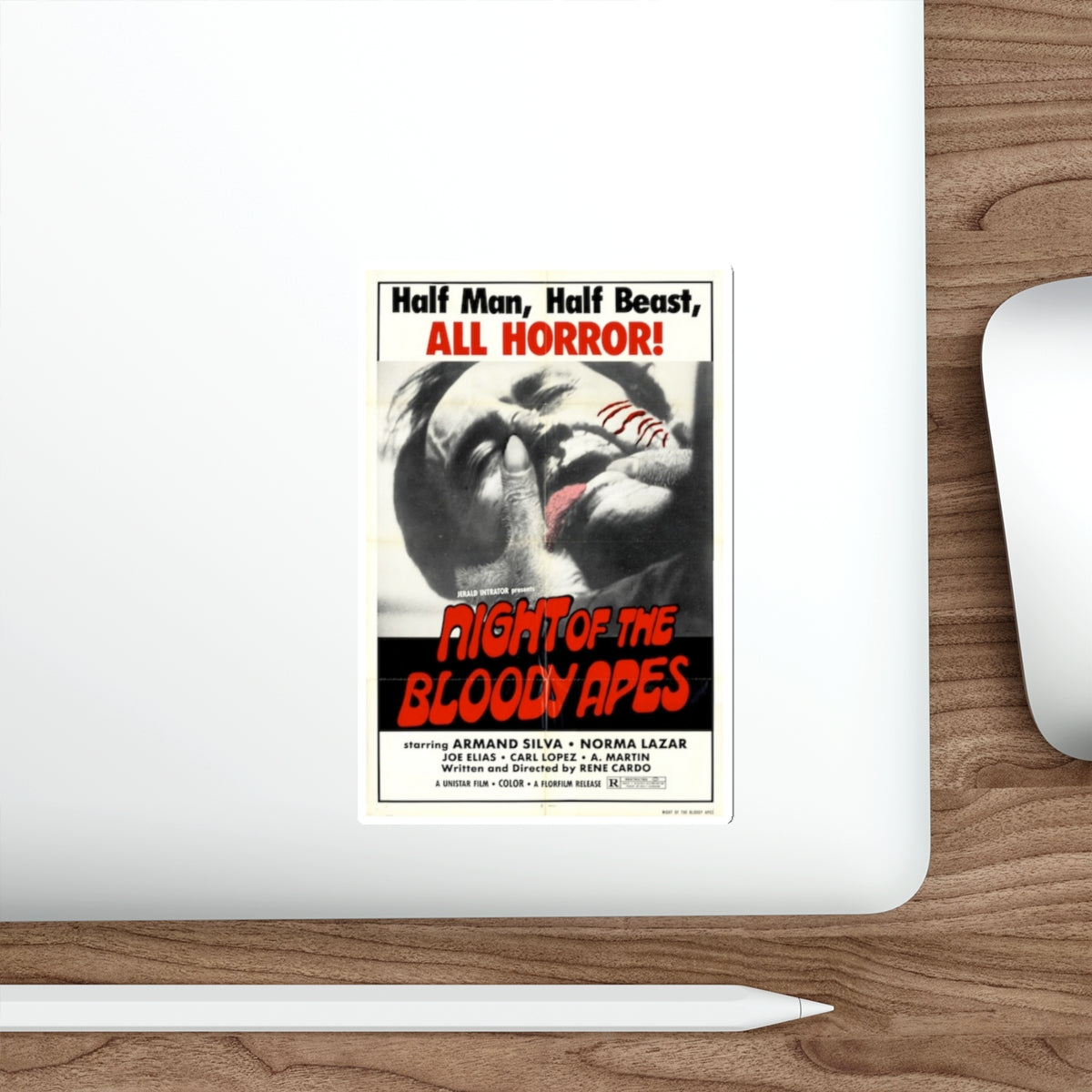 NIGHT OF THE BLOODY APES 1969 Movie Poster STICKER Vinyl Die-Cut Decal-The Sticker Space