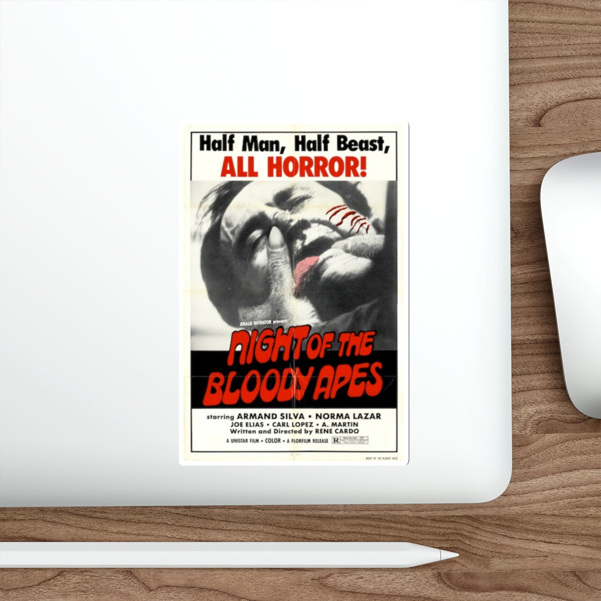 NIGHT OF THE BLOODY APES 1969 Movie Poster STICKER Vinyl Die-Cut Decal-The Sticker Space