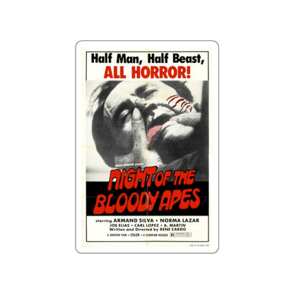 NIGHT OF THE BLOODY APES 1969 Movie Poster STICKER Vinyl Die-Cut Decal-White-The Sticker Space